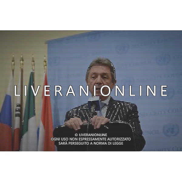 (140301) -- New York, March 1, 2014 () -- Ukrainian Permanent Representative to the United Nations Yuriy Sergeyev speaks to reporters after attending a meeting of the UN Security Council on the situation in Ukraine, at the UN headquarters in New York, on Feb. 28, 2014. The UN Security Council met behind closed doors on Friday to discuss the current situation in Ukraine, shortly after armed men took over airports in Ukraine\'s Crimea region. (/Niu Xiaolei) AG ALDO LIVERANI SAS ONLY ITALY