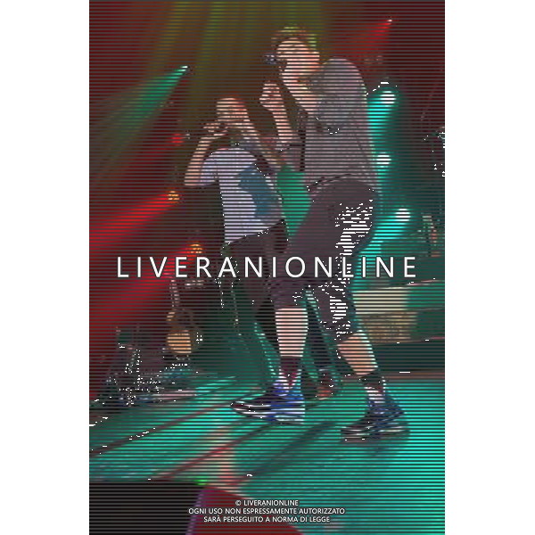 Brighton hip hop duo Rizzle Kicks - Jordan \'Rizzle\' Stephens, Harley \'Sylvester\' Alexander-Sule performing live in concert at the Hammersmith Apollo, London, United Kingdom. Date: 01/03/2014 AG ALDO LIVERANI SAS ONLY ITALY