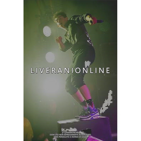 Brighton hip hop duo Rizzle Kicks - Jordan \'Rizzle\' Stephens performing live in concert at the Hammersmith Apollo, London, United Kingdom. Date: 01/03/2014 AG ALDO LIVERANI SAS ONLY ITALY