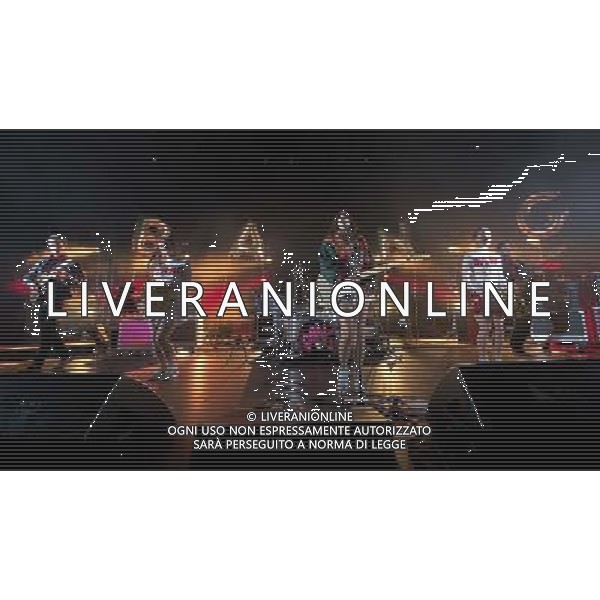 BangBangBang! - Natalie Chahal (Guitar and Vocals), Tom Aylott (Bass and Vocals), Sam Parkin (Drums and Vocals) performing live in concert at the Hammersmith Apollo, London, United Kingdom. London, United Kingdom. Date: 01/03/2014 AG ALDO LIVERANI SAS ONLY ITALY
