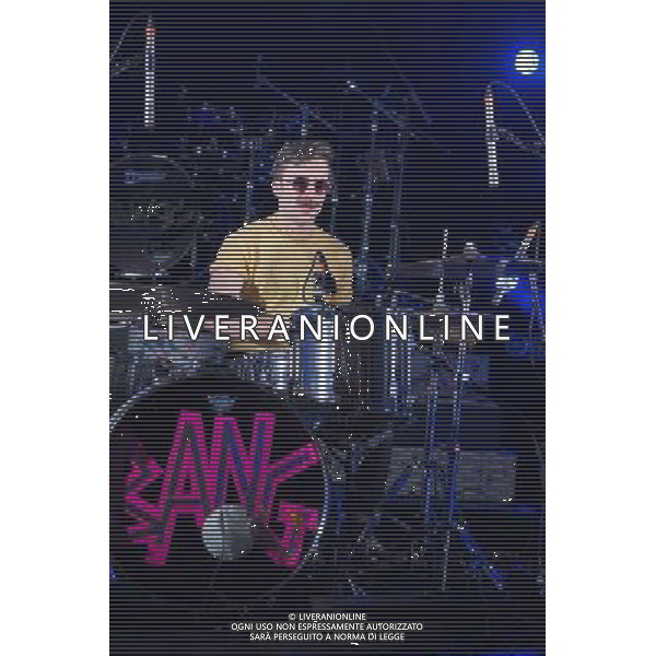 BangBangBang! - Sam Parkin (Drums and Vocals) performing live in concert at the Hammersmith Apollo, London, United Kingdom. London, United Kingdom. Date: 01/03/2014 AG ALDO LIVERANI SAS ONLY ITALY