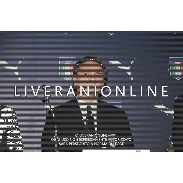Raduno della nazionale di calcio presso l\'Hotel Sheraton Malpensa, Conferenza stampa del CT e presentazione nuova maglia PUMA - Varese 03 marzo 2014 Nella foto: Cesare Prandelli ©gazzaniga/AGENZIA ALDO LIVERANI SAS