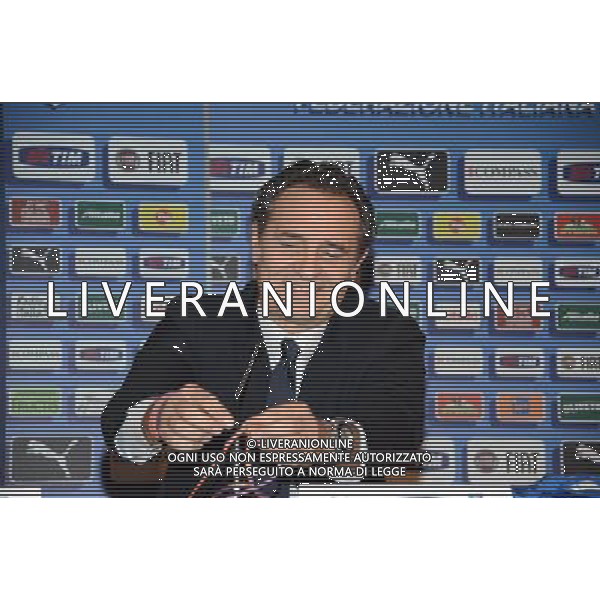 Raduno della nazionale di calcio presso l\'Hotel Sheraton Malpensa, Conferenza stampa del CT e presentazione nuova maglia PUMA - Varese 03 marzo 2014 Nella foto: Cesare Prandelli ©gazzaniga/AGENZIA ALDO LIVERANI SAS