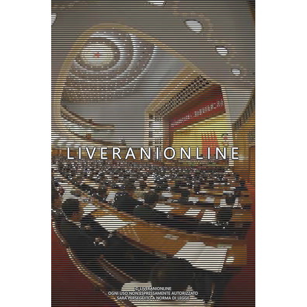 (140307) -- BEIJING, March 7, 2014 () -- The second plenary meeting of the second session of the 12th National Committee of the Chinese People\'s Political Consultative Conference (CPPCC) is held at the Great Hall of the People in Beijing, capital of China, March 7, 2014. (/Chen Jianli) (zkr) AG ALDO LIVERANI SAS ONLY ITALY