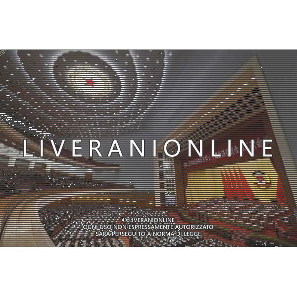 (140307) -- BEIJING, March 7, 2014 () -- The second plenary meeting of the second session of the 12th National Committee of the Chinese People\'s Political Consultative Conference (CPPCC) is held at the Great Hall of the People in Beijing, capital of China, March 7, 2014. (/Shen Bohan) (zkr) AG ALDO LIVERANI SAS ONLY ITALY
