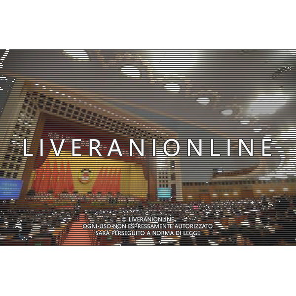 (140307) -- BEIJING, March 7, 2014 () -- The second plenary meeting of the second session of the 12th National Committee of the Chinese People\'s Political Consultative Conference (CPPCC) is held at the Great Hall of the People in Beijing, capital of China, March 7, 2014. (/Wang Jianhua) (zkr) AG ALDO LIVERANI SAS ONLY ITALY