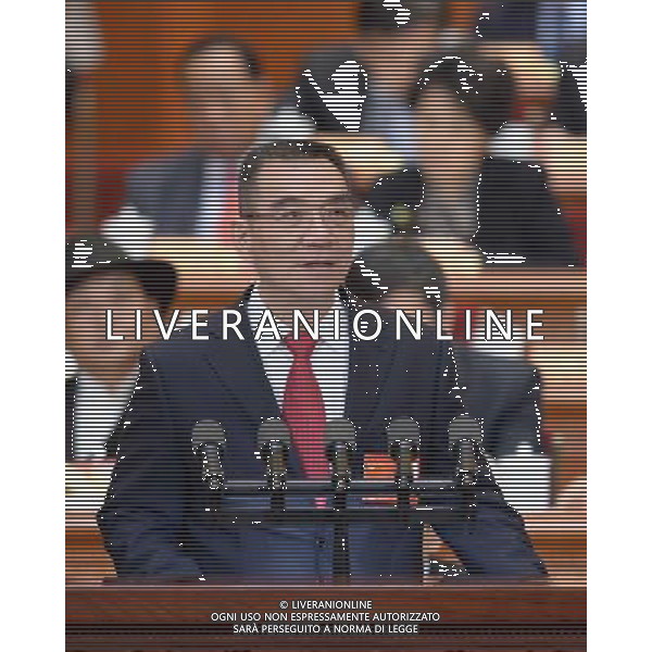 (140307) -- BEIJING, March 7, 2014 () -- Lin Yifu, a member of the 12th National Committee of the Chinese People\'s Political Consultative Conference (CPPCC), speaks at the second plenary meeting of the second session of the 12th National Committee of the CPPCC at the Great Hall of the People in Beijing, capital of China, March 7, 2014. (/Li Tao) (zkr) AG ALDO LIVERANI SAS ONLY ITALY