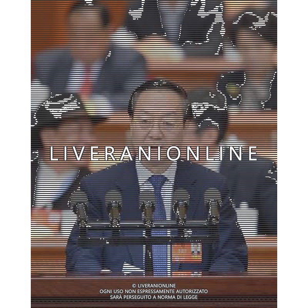 (140307) -- BEIJING, March 7, 2014 () -- Li Yizhong, a member of the 12th National Committee of the Chinese People\'s Political Consultative Conference (CPPCC), speaks at the second plenary meeting of the second session of the 12th National Committee of the CPPCC at the Great Hall of the People in Beijing, capital of China, March 7, 2014. (/Li Tao) (zkr) AG ALDO LIVERANI SAS ONLY ITALY