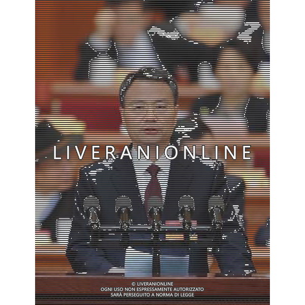 (140307) -- BEIJING, March 7, 2014 () -- Xu Guanju, a member of the 12th National Committee of the Chinese People\'s Political Consultative Conference (CPPCC), speaks at the second plenary meeting of the second session of the 12th National Committee of the CPPCC at the Great Hall of the People in Beijing, capital of China, March 7, 2014. (/Xie Huanchi) (zkr) AG ALDO LIVERANI SAS ONLY ITALY