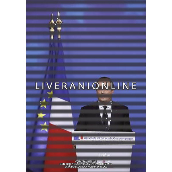(140306) -- BRUSSELS, March 6, 2014 () -- French President Francois Hollande speaks at a press conference after EU-Ukraine head of states Summit at the EU headquarters in Brussels, capital of Belgium, March 6, 2014. (/Zhou Lei) ©PPHOTOSHOT/AGENZIA ALDO LIVERANI SAS - ITALY ONLY - Vertice UE-Ucraina degli stati presso la sede dell\'Unione europea a Bruxelles , capitale del Belgio, 6 marzo 2014.
