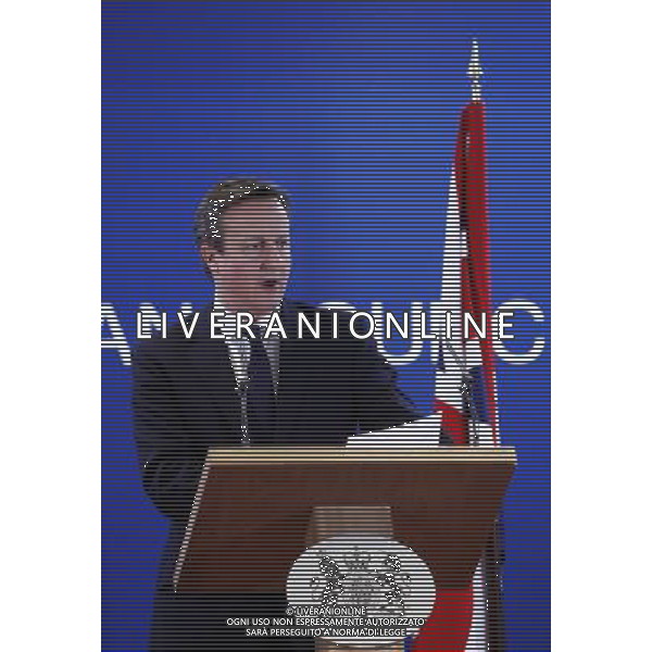 (140306) -- BRUSSELS, March 6, 2014 () -- British Prime Minister David Cameron speaks at a press conference after EU-Ukraine head of states Summit at the EU headquarters in Brussels, capital of Belgium, March 6, 2014. (/Zhou Lei) ©PPHOTOSHOT/AGENZIA ALDO LIVERANI SAS - ITALY ONLY - Vertice UE-Ucraina degli stati presso la sede dell\'Unione europea a Bruxelles , capitale del Belgio, 6 marzo 2014.