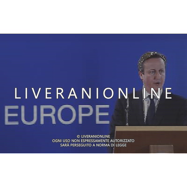 (140306) -- BRUSSELS, March 6, 2014 () -- British Prime Minister David Cameron speaks at a press conference after EU-Ukraine head of states Summit at the EU headquarters in Brussels, capital of Belgium, March 6, 2014. (/Zhou Lei) ©PPHOTOSHOT/AGENZIA ALDO LIVERANI SAS - ITALY ONLY - Vertice UE-Ucraina degli stati presso la sede dell\'Unione europea a Bruxelles , capitale del Belgio, 6 marzo 2014.