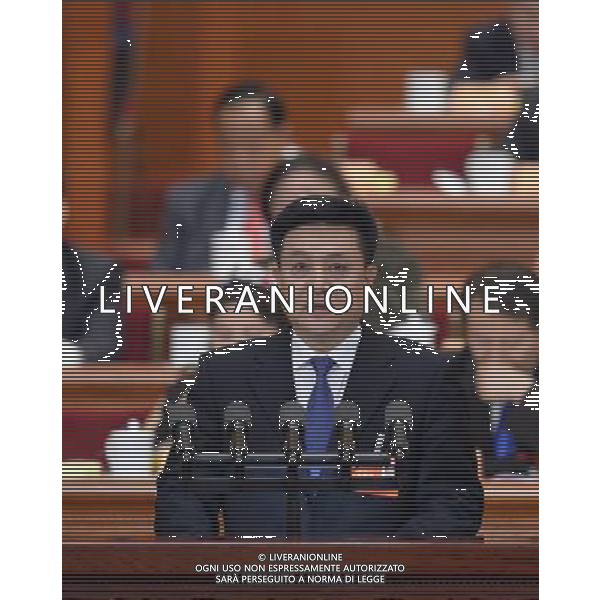 (140308) -- BEIJING, March 8, 2014 () -- Wu Xiaoqing, member of the 12th National Committee of the Chinese People\'s Political Consultative Conference (CPPCC), speaks at the third plenary meeting of the second session of the 12th National Committee of the CPPCC at the Great Hall of the People in Beijing, capital of China, March 8, 2014. (/Li Tao) (zkr) ©PHOTOHSOT/AGENZIA ALDO LIVERANI SAS - ONLY ITALY - SEDUTA PLENARIA CCPPC - CINA-PECHINO