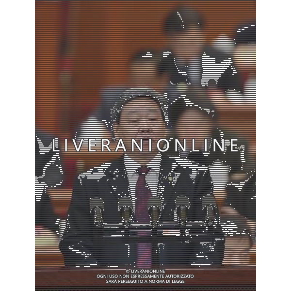 (140308) -- BEIJING, March 8, 2014 () -- Rao Zihe, member of the 12th National Committee of the Chinese People\'s Political Consultative Conference (CPPCC), speaks at the third plenary meeting of the second session of the 12th National Committee of the CPPCC at the Great Hall of the People in Beijing, capital of China, March 8, 2014. (/Ding Lin) (zkr) ©PHOTOHSOT/AGENZIA ALDO LIVERANI SAS - ONLY ITALY - SEDUTA PLENARIA CCPPC - CINA-PECHINO