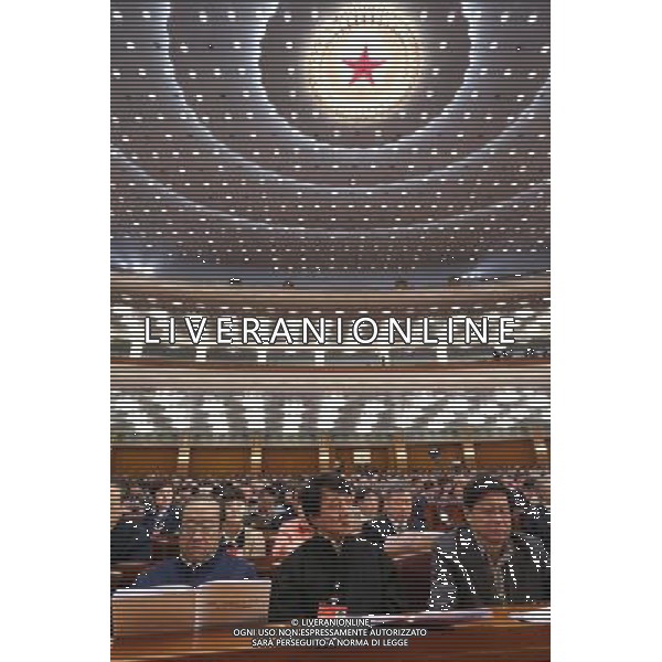 (140308) -- BEIJING, March 8, 2014 () -- Members of the 12th National Committee of the Chinese People\'s Political Consultative Conference (CPPCC) attend the third plenary meeting of the second session of the 12th National Committee of the CPPCC at the Great Hall of the People in Beijing, capital of China, March 8, 2014. (/Lan Hongguang) (zkr) ©PHOTOHSOT/AGENZIA ALDO LIVERANI SAS - ONLY ITALY - SEDUTA PLENARIA CCPPC - CINA-PECHINO
