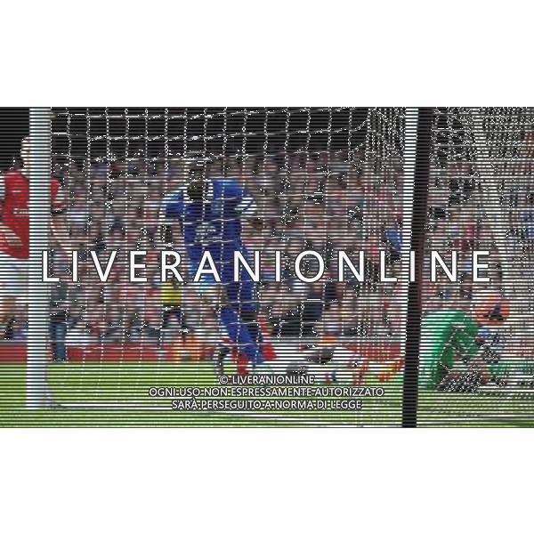 ROMELU LUKAKU SCORES FOR EVERTON ARSENAL FC V EVERTON FC ARSENAL FC V EVERTON FC, THE BUDWEISER FA CUP QUARTER FINAL EMIRATES STADIUM, LONDON, ENGLAND 08 March 2014 GAT79214 THE BUDWEISER FA CUP QUARTER FINALS WARNING! This Photograph May Only Be Used For Newspaper And/Or Magazine Editorial Purposes. May Not Be Used For Publications Involving 1 player, 1 Club Or 1 Competition Without Written Authorisation From Football DataCo Ltd. For Any Queries, Please Contact Football DataCo Ltd on +44 (0) 207 864 9121 AG ALDO LIVERANI SAS ONLY ITALY