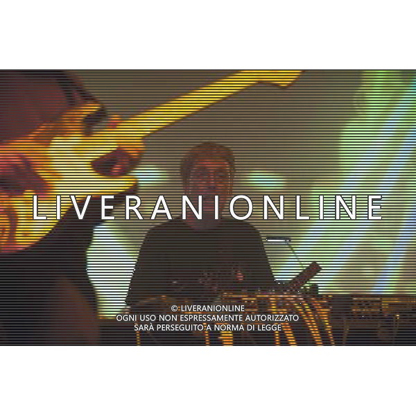 Rovo and System 7 performing at Manchester Ritz, England on 7th March 2014. Steve Hillage guitar and mixing. AG ALDO LIVERANI SAS ONLY ITALY