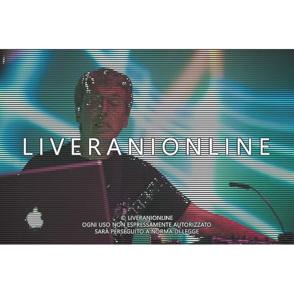 System 7 performing at Manchester Ritz, England on 7th March 2014. Steve Hillage guitar and mixing. AG ALDO LIVERANI SAS ONLY ITALY