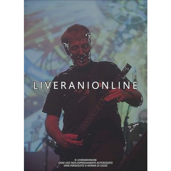 System 7 performing at Manchester Ritz, England on 7th March 2014. Steve Hillage guitar and mixing. AG ALDO LIVERANI SAS ONLY ITALY