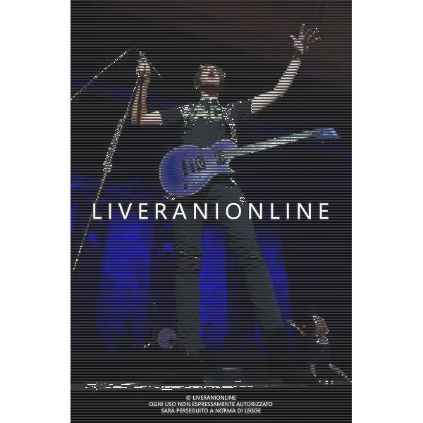 American Pop Punk band All Time Low perform at Brixton Academy, London, England, UK on 8th March 2014. The band consists of vocalist and rhythm guitarist Alex Gaskarth, lead guitarist and backing vocalist Jack Barakat, bassist and backing vocalist Zack Merrick and drummer Rian Dawson. ©PHOTOHSOT/AGENZIA ALDO LIVERANI SAS - ITALY ONLY - EDITORIAL USE ONLY