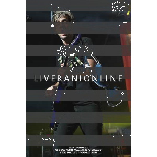 American Pop Punk band All Time Low perform at Brixton Academy, London, England, UK on 8th March 2014. The band consists of vocalist and rhythm guitarist Alex Gaskarth, lead guitarist and backing vocalist Jack Barakat, bassist and backing vocalist Zack Merrick and drummer Rian Dawson. ©PHOTOHSOT/AGENZIA ALDO LIVERANI SAS - ITALY ONLY - EDITORIAL USE ONLY