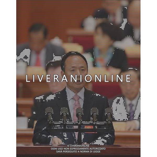 (140309) -- BEIJING, March 9, 2014 () -- Zhou Wenzhang, member of the 12th National Committee of the Chinese People\'s Political Consultative Conference (CPPCC), speaks at the fourth plenary meeting of the second session of the 12th National Committee of the CPPCC at the Great Hall of the People in Beijing, capital of China, March 9, 2014. (/Lan Hongguang) (zkr) ©PHOTOSHOT/AGENZIA ALDO LIVERANI SAS - ITALY ONLY - EDITORIAL USE ONLY