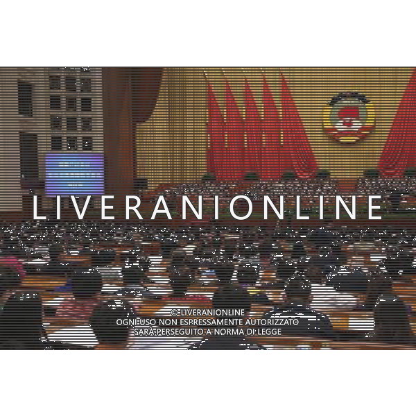 (140309) -- BEIJING, March 9, 2014 () -- The fourth plenary meeting of the second session of the 12th National Committee of the Chinese People\'s Political Consultative Conference (CPPCC) is held at the Great Hall of the People in Beijing, capital of China, March 9, 2014. (/Lan Hongguang) (zkr) ©PHOTOSHOT/AGENZIA ALDO LIVERANI SAS - ITALY ONLY - EDITORIAL USE ONLY
