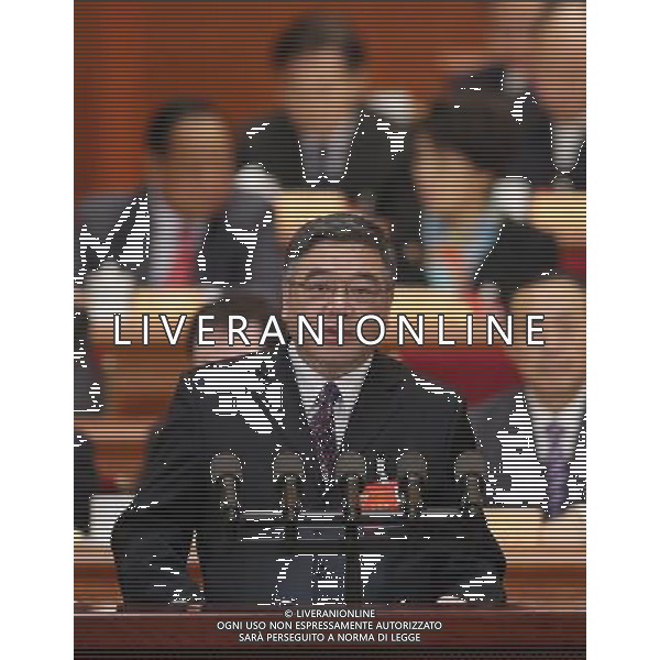 (140309) -- BEIJING, March 9, 2014 () -- Zhu Yongxing, member of the 12th National Committee of the Chinese People\'s Political Consultative Conference (CPPCC), speaks at the fourth plenary meeting of the second session of the 12th National Committee of the CPPCC at the Great Hall of the People in Beijing, capital of China, March 9, 2014. (/Lan Hongguang) (zkr) ©PHOTOSHOT/AGENZIA ALDO LIVERANI SAS - ITALY ONLY - EDITORIAL USE ONLY
