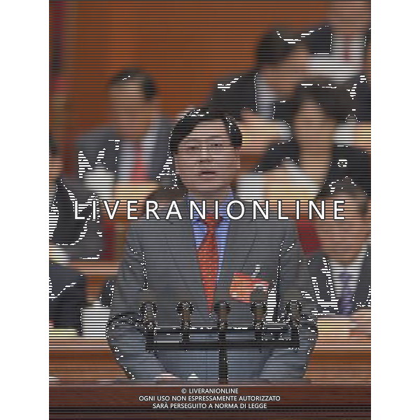 (140309) -- BEIJING, March 9, 2014 () -- Yang Yuanqing, member of the 12th National Committee of the Chinese People\'s Political Consultative Conference (CPPCC), speaks at the fourth plenary meeting of the second session of the 12th National Committee of the CPPCC at the Great Hall of the People in Beijing, capital of China, March 9, 2014. (/Li Tao) (zkr) ©PHOTOSHOT/AGENZIA ALDO LIVERANI SAS - ITALY ONLY - EDITORIAL USE ONLY