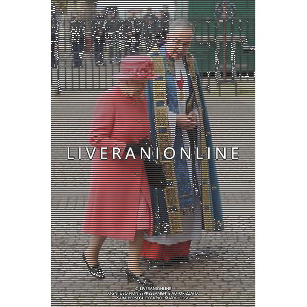 HRH Queen Elizabeth II attends a Commonwealth Day Observance Service and Reception at Westminster Abbey in London. 10th March 2014 AG ALDO LIVERANI SAS ONLY ITALY