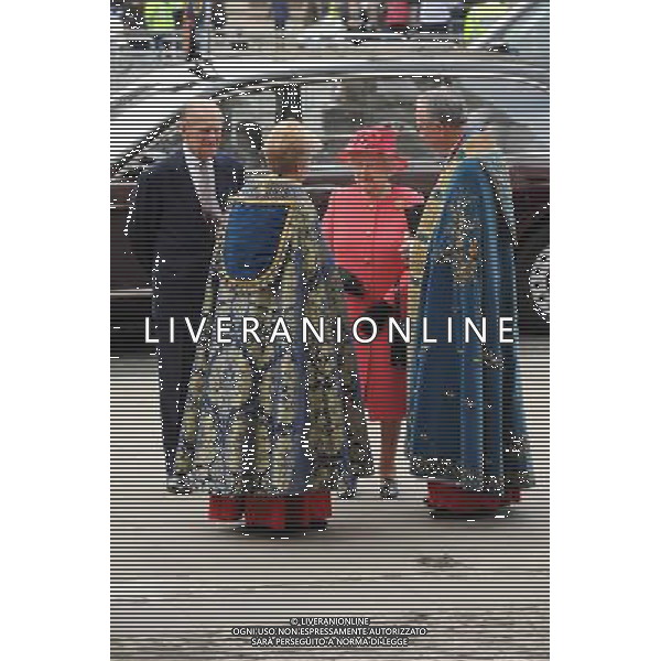 Prince Philip, Duke of Edinburgh and HRH Queen Elizabeth II attend a Commonwealth Day Observance Service and Reception at Westminster Abbey in London. 10th March 2014 AG ALDO LIVERANI SAS ONLY ITALY