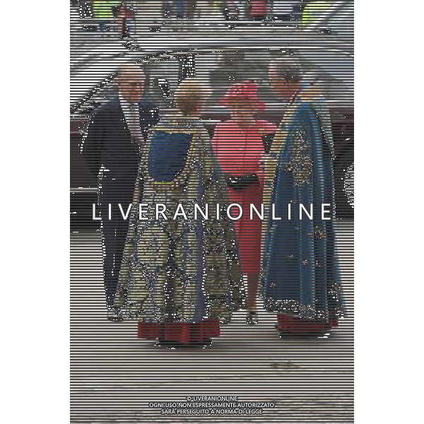 Prince Philip, Duke of Edinburgh and HRH Queen Elizabeth II attend a Commonwealth Day Observance Service and Reception at Westminster Abbey in London. 10th March 2014 AG ALDO LIVERANI SAS ONLY ITALY
