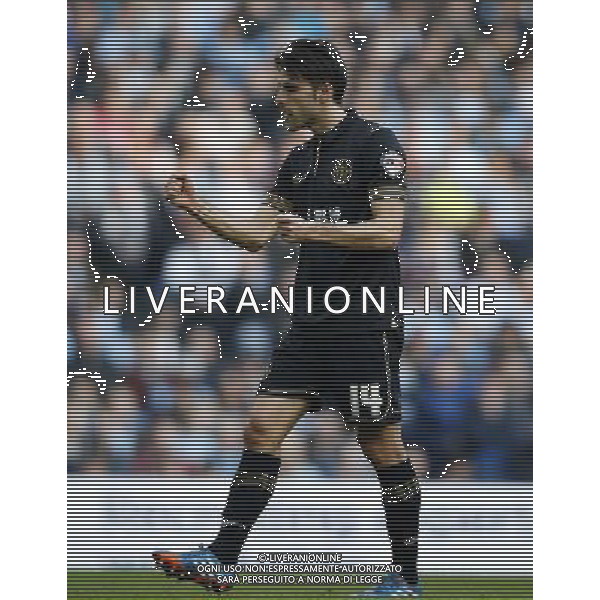 (140310) -- MANCHESTER, March 10, 2014 () -- Jordi Gomez of Wigan celebrates scoring their team\'s first goal from the penalty spot after FA Cup quarterfinal match between Manchester City and Wigan at Etihad Stadium in Manchester, Britain on March 9, 2014. Wigan won 2-1. (/Wang Lili) FOR EDITORIAL USE ONLY. NOT FOR SALE FOR MARKETING OR ADVERTISING CAMPAIGNS. NO USE WITH UNAUTHORIZED AUDIO, VIDEO, DATA, FIXTURE LISTS, CLUBLEAGUE LOGOS OR LIVE SERVICES. ONLINE IN-MATCH USE LIMITED TO 45 IMAGES, NO VIDEO EMULATION. NO USE IN BETTING, GAMES OR SINGLE CLUBLEAGUEPLAYER PUBLICATIONS. AG ALDO LIVERANI SAS ONLY ITALY