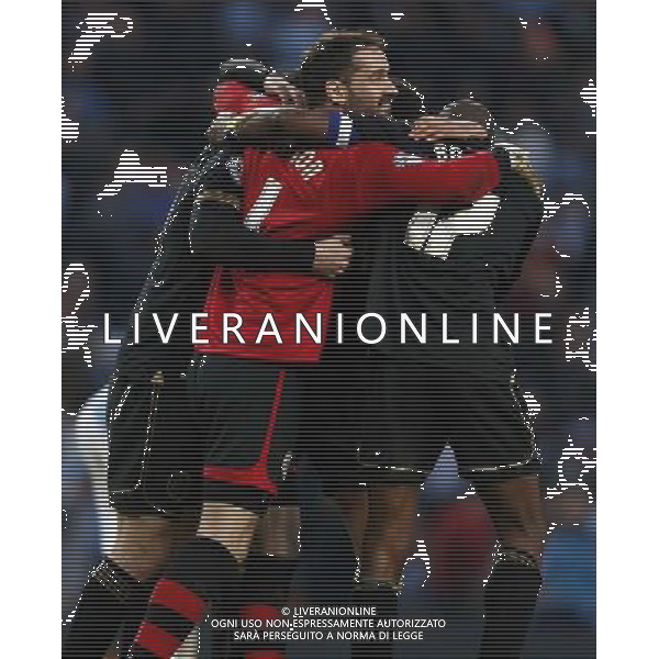 (140310) -- MANCHESTER, March 10, 2014 () -- Scott Carson(C), goalie of Wigan celebrates victory with teammates after FA Cup quarterfinal match between Manchester City and Wigan at Etihad Stadium in Manchester, Britain on March 9, 2014. Wigan won 2-1. (/Wang Lili) FOR EDITORIAL USE ONLY. NOT FOR SALE FOR MARKETING OR ADVERTISING CAMPAIGNS. NO USE WITH UNAUTHORIZED AUDIO, VIDEO, DATA, FIXTURE LISTS, CLUBLEAGUE LOGOS OR LIVE SERVICES. ONLINE IN-MATCH USE LIMITED TO 45 IMAGES, NO VIDEO EMULATION. NO USE IN BETTING, GAMES OR SINGLE CLUBLEAGUEPLAYER PUBLICATIONS. AG ALDO LIVERANI SAS ONLY ITALY