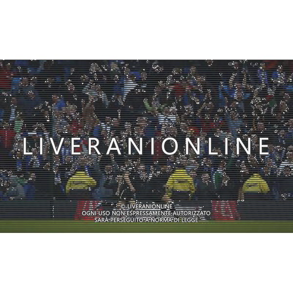 (140310) -- MANCHESTER, March 10, 2014 () -- James Perch (front R) of Wigan celebrates scoring his team\'s second goal during FA Cup quarterfinal match between Manchester City and Wigan at Etihad Stadium in Manchester, Britain on March 9, 2014. Wigan won 2-1. (/Wang Lili) FOR EDITORIAL USE ONLY. NOT FOR SALE FOR MARKETING OR ADVERTISING CAMPAIGNS. NO USE WITH UNAUTHORIZED AUDIO, VIDEO, DATA, FIXTURE LISTS, CLUBLEAGUE LOGOS OR LIVE SERVICES. ONLINE IN-MATCH USE LIMITED TO 45 IMAGES, NO VIDEO EMULATION. NO USE IN BETTING, GAMES OR SINGLE CLUBLEAGUEPLAYER PUBLICATIONS. AG ALDO LIVERANI SAS ONLY ITALY