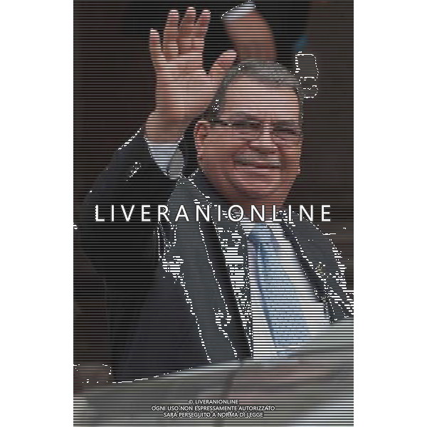 (140310) -- SANTIAGO, March 10, 2014 () -- Nicaragua\'s Vice President Moises Omar Halleslevens Acevedo greets upon his arrival prior to a bilateral meeting with the elected chilean President, Michelle Bachelet, at the Diplomatic Academy of Chile, in Santiago, capital of Chile, on March 10, 2014. Moises Omar Halleslevens will attend the presidential swearing-in ceremony of Michelle Bachelet on Tuesday. (/Jorge Villegas) (vf) (ah)