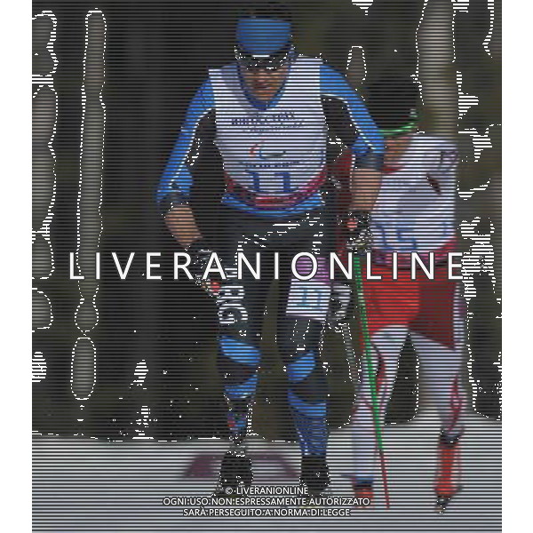 (140310) -- SOCHI, March. 10, 2014 () -- Pablo Javier Robledo (Front) of Argentina competes during the men\'s 20km standing of Cross Country at the 2014 Sochi Winter Paralympic Games in Sochi, Russia, March 10, 2014. (/Dai Tianfang) AG ALDO LIVERANI SAS ONLY ITALY