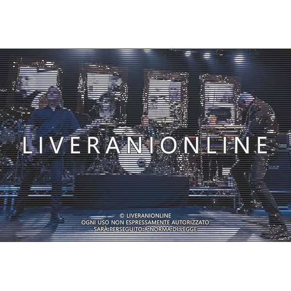 The Stranglers plays Eventim Apollo Hammersmith on 08/03/2014 at Eventim Apollo Hammersmith, London. The band celebrate their 40th anniversary year with a series of UK dates, including a return to the Apollo, which they first played in 1976. Persons pictured: Dave Greenfield, Jean-Jacques Burnel, Baz Warne. AG ALDO LIVERANI SAS ONLY ITALY