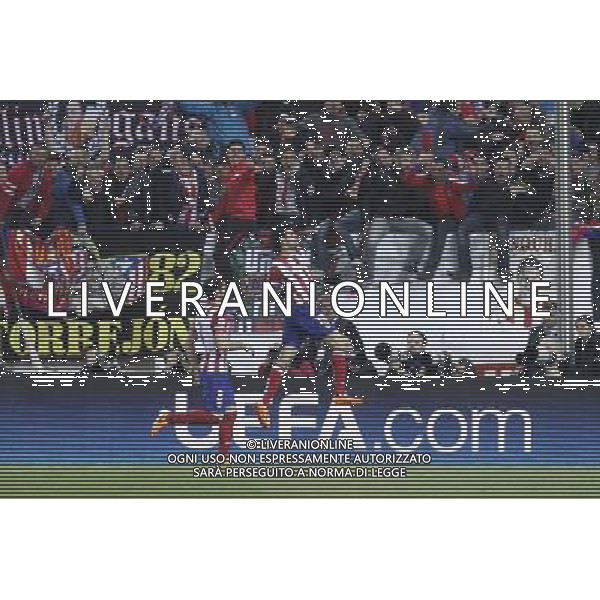11.03.2014, Estadio Vicente Calderon, Madrid, ESP, UEFA CL, Atletico Madrid vs AC Milan, Achtelfinale, Rueckspiel, im Bild Atletico de MadridÇs Diego Costa (R) celebrates, goal // Atletico de MadridÇs Diego Costa (R) celebrates, goal during the UEFA Champions League Round of 16, 2nd Leg match between Club Atletico de Madrid and AC Milan at the Estadio Vicente Calderon in Madrid, Spain on 2014/03/12. EXPA Pictures © 2014, PhotoCredit: EXPA/ Alterphotos/ Victor Blanco *****ATTENTION - OUT of ESP, SUI***** ©PHOTOSHOT/AGENZIA ALDO LIVERANI SAS - ITALY ONLY - EDITORIAL USE ONLY ©PHOTOSHOT/AGENZIA ALDO LIVERANI SAS - ITALY ONLY - EDITORIAL USE ONLY