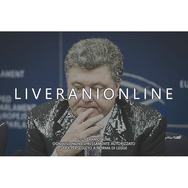 Petro Oleksiyovych Poroshenko Member of the Parliament of Ukraine and one of the Ukrainian opposition leaders holds press conference on The situation in Ukraine at European Parliament headquarters in Strasbourg, France on 12.03.2014 AG ALDO LIVERANI SAS ONLY ITALY