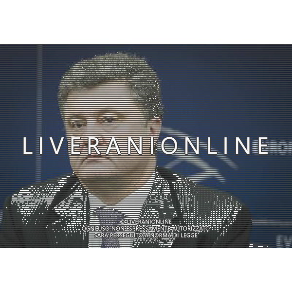Petro Oleksiyovych Poroshenko Member of the Parliament of Ukraine and one of the Ukrainian opposition leaders holds press conference on The situation in Ukraine at European Parliament headquarters in Strasbourg, France on 12.03.2014 AG ALDO LIVERANI SAS ONLY ITALY