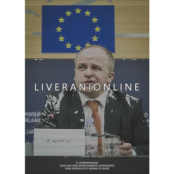 Meber of European Parliament Chair of the Delegation to the EU-Ukraine Parliamentary Cooperation Committee Pawel Kowal holds press conference on The situation in Ukraine at European Parliament headquarters in Strasbourg, France on 12.03.2014 AG ALDO LIVERANI SAS ONLY ITALY