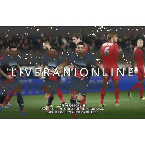 Joie MARQUINHOS - 12.03.2014 - Paris Saint Germain / Bayer Leverkusen - 1/8Finale Champions League Photo : Dave Winter / Icon Sport AG ALDO LIVERANI SAS ONLY ITALY