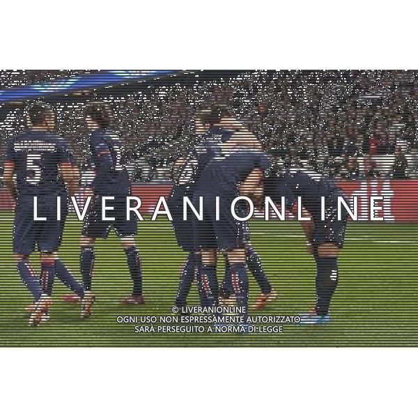 Joie Ezequiel LAVEZZI - 12.03.2014 - Paris Saint Germain / Bayer Leverkusen - 1/8Finale Champions League Photo : SPPress / Icon Sport AG ALDO LIVERANI SAS ONLY ITALY