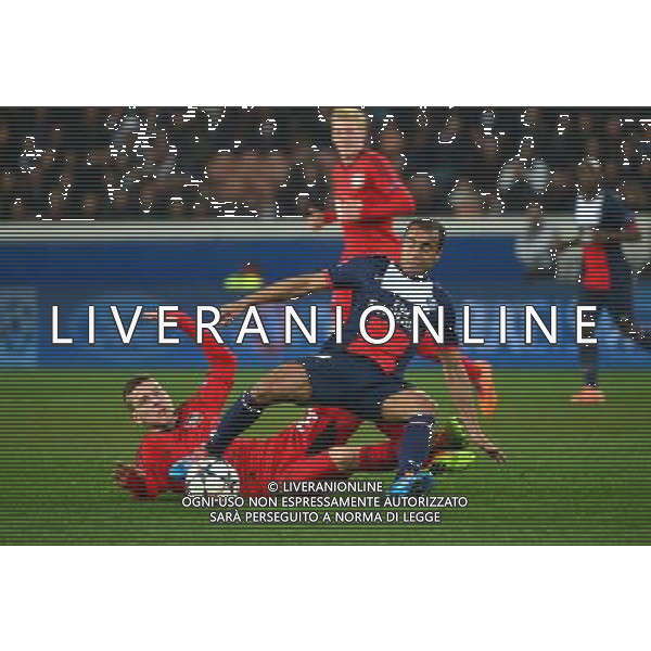 LUCAS MOURA / Maximilian WAGENER - 12.03.2014 - Paris Saint Germain / Bayer Leverkusen - 1/8Finale Champions League Photo : Dave Winter / Icon Sport AG ALDO LIVERANI SAS ONLY ITALY