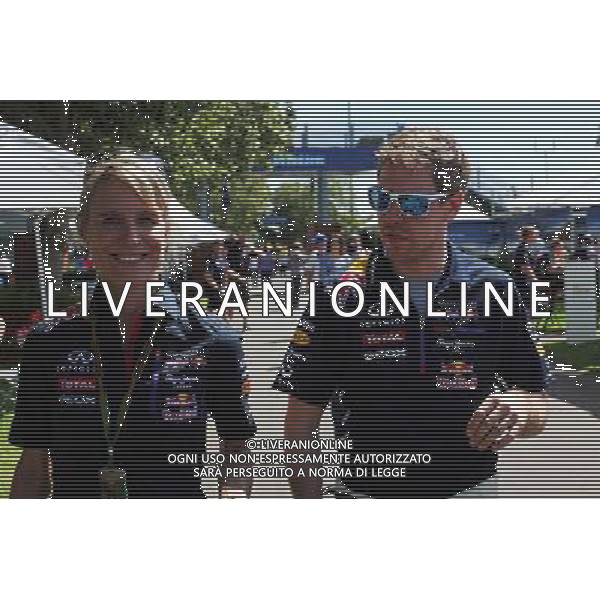 Sebastian Vettel (GER) Red Bull Racing with Britta Roeske (AUT) Red Bull Racing Press Officer. 13.03.2014. Formula 1 World Championship, Rd 1, Australian Grand Prix, Albert Park, Melbourne, Australia, Preparation Day. - www.xpbimages.com, EMail: requests@xpbimages.com - copy of publication required for printed pictures. Every used picture is fee-liable. © Copyright: Photo4 / XPB Images AG ALDO LIVERANI SAS ONLY ITALY