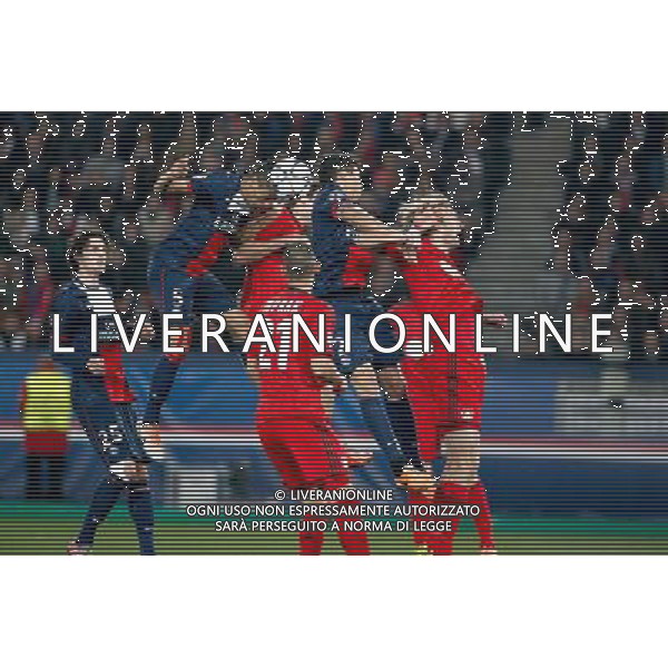 Goal MARQUINHOS - 12.03.2014 - Paris Saint Germain / Bayer Leverkusen - 1/8Finale Retour Champions League Photo : Johnny Fidelin / Icon Sport AG ALDO LIVERANI SAS ONLY ITALY