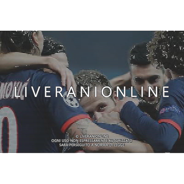 Joie PSG - Ezequiel LAVEZZI / Yohan CABAYE - 12.03.2014 - Paris Saint Germain / Bayer Leverkusen - 1/8Finale Retour Champions League Photo : Johnny Fidelin / Icon Sport AG ALDO LIVERANI SAS ONLY ITALY