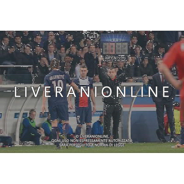 Zlatan IBRAHIMOVIC / Jeremy MENEZ - 12.03.2014 - Paris Saint Germain / Bayer Leverkusen - 1/8Finale Champions League Photo : SPPress / Icon Sport AG ALDO LIVERANI SAS ONLY ITALY