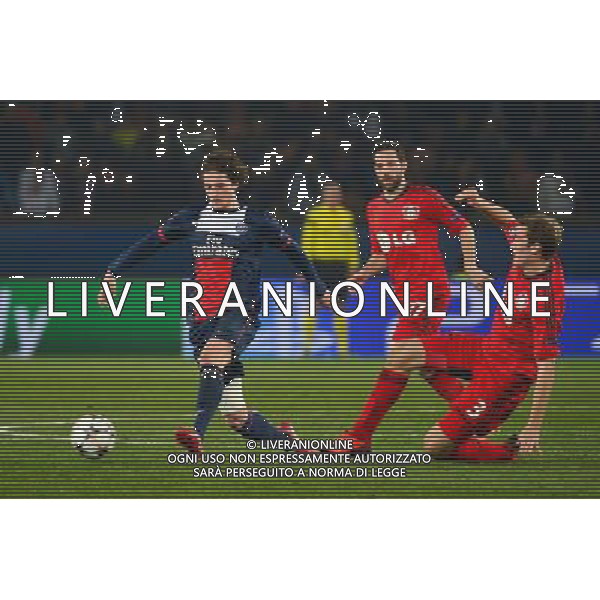 Adrien RABIOT / Stefan REINARTZ - 12.03.2014 - Paris Saint Germain / Bayer Leverkusen - 1/8Finale Champions League Photo : Dave Winter / Icon Sport AG ALDO LIVERANI SAS ONLY ITALY